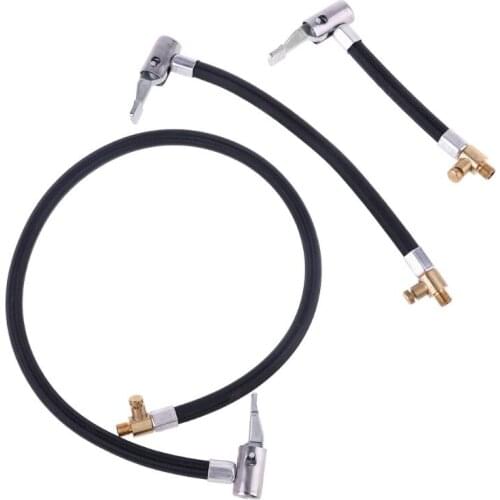 Car Tire Inflator Lock on Air Hose Extension for Standard Fine Thread 0.305" x32TPI Air Compressor Pump with Deflation