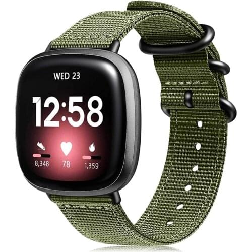 Nylon Bands for fitbit Versa 3 / Fitbit Sense Band Woven NATO strap for Versa 3 strap Smartwatch Bracelet women men smartwatch
