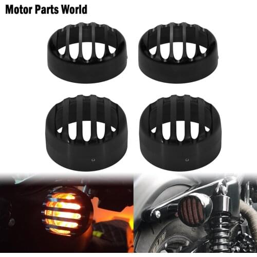 2xMotorcycle Front Rear Turn Signal Indicator Grill Bezel Cover Black For Harley Sportster XL Iron Nightster SuperLow 1992-2020