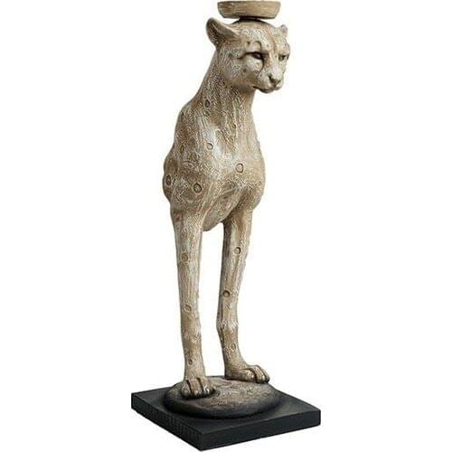 Zücev 47 X18 cm Polyester Jaguar Candlestick Dirty White POLLY07-KB