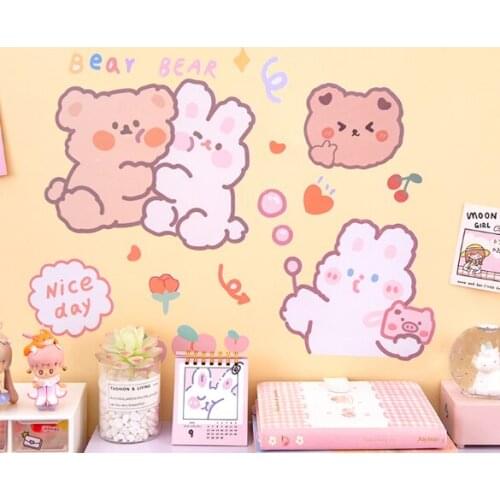 Bedroom bedside desk remodeling decoration self-adhesive creative selection of waterproof cartoon cute wall stickers J06