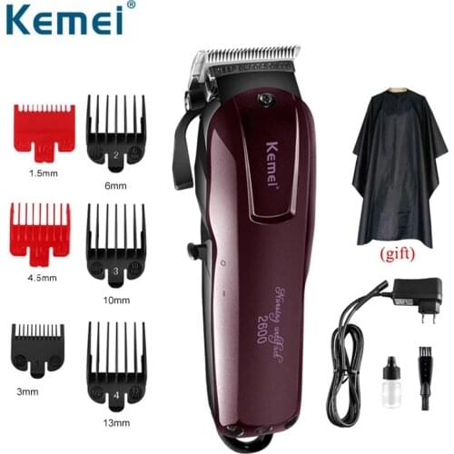 Kemei 2600 Professional Hair Clipper Rechargeable Hair Cutting Machine Razor Powerful Hair Trimmer Shaver Titanium Blade KM-2006