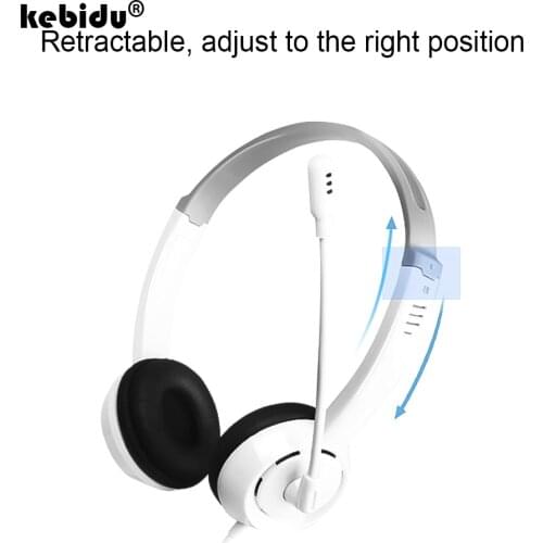 Wired Stereo Headset Noise Cancelling Earphone for Computer Laptop Desktop 3.5mm Microphone Adjustable Stereo Gaming Headphone