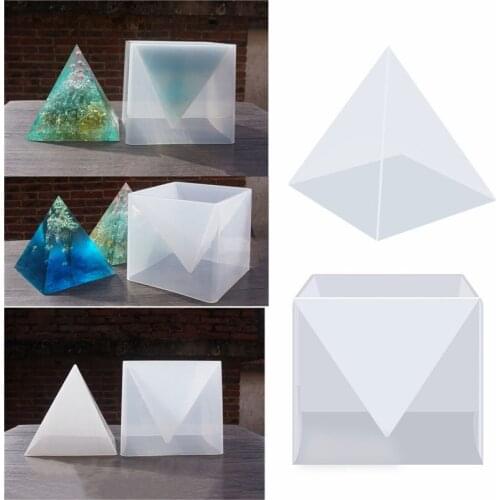 1 set Transparent Pyramid Silicone Mould DIY Resin Decorative Craft Jewelry Making Mold resin molds for jewelry pyramid mold DIY