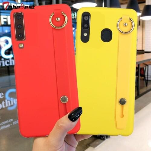 Wristband Bracket Soft Silicone Case For Samsung Galaxy A10 A20 A30 A40 A50 A70 A10S A20S A20E Coque Stand phone holder Cover