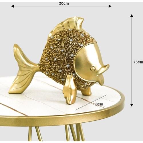 Nordic Fish Figurine Resin Sculpture Goldfish Ornament Keepsake Living Room Decoration