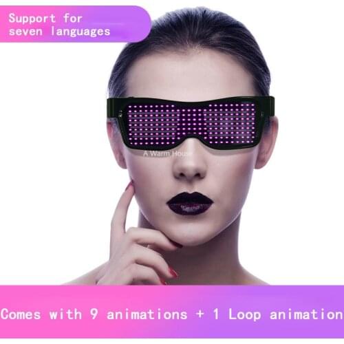 LED Glasses Party Neon Glass USB Charge CHEMION Bluetooth Glasses Luminous Nightclub Glowing Christmas Flashing Light Sunglasses