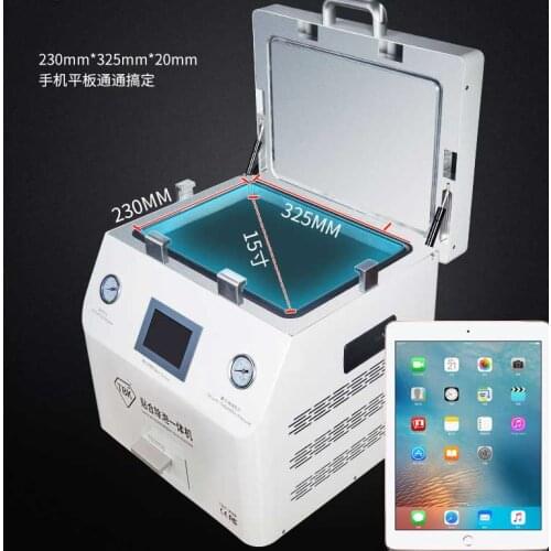 TBK 308A PRO 15 inch OCA Lamination Machine Vacuum Pump Laminating LCD Screen With Bubble Remover for ipad Straight edge screen