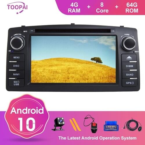 TOOPAI Android 10 For Toyota Corolla E120 Altis E120 2000-2006 BYD F3 Car Multimedia GPS Navigation Auto Radio DVD SWC IPS 8Core
