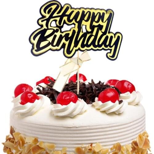 Cake Topper Decoration Flags Kids Happy Birthday Boy Girl Paper Cupcake Toppers Wedding Party Baby Shower Baking DIY Christmas
