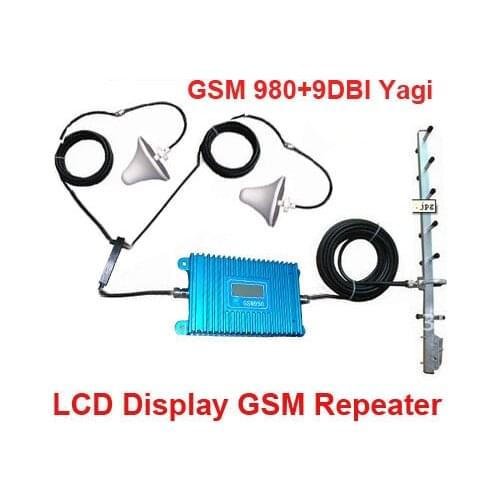 For Russia LCD display 980 GSM 900Mhz booster W/ 27M Cable+2 indoor Antenna,900Mhz GSM repeater signal amplifier 900Mhz repeater