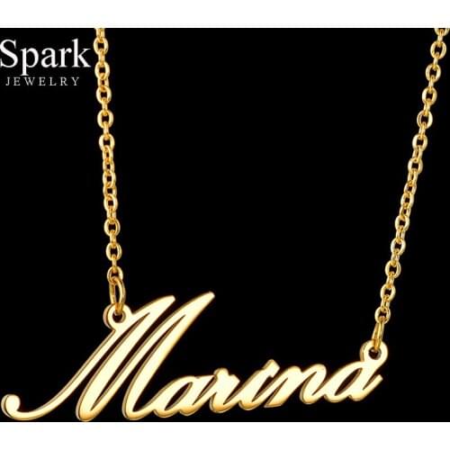 Spark Personalized Stainless Steel Name Necklace For Women Handmade Custom Nameplate Choker Necklaces Party Jewelry Gift Collar