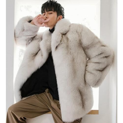 Winter Mens Faux Fur Thick Warm Coat Casual Lapel Collar Single Breasted Outwear N26