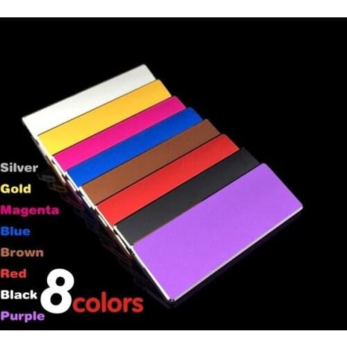 20pcs/lot 6*2cm custom name badge aluminium alloy Black color with gold lettering with UV print badge