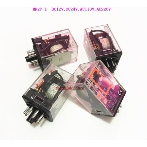 2 pcs/Lot MK2P-I DC12V DC24V AC110V AC220V Relay 8-Pin 10A 250VAC Electromagnetic Relay