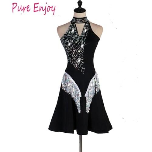 2019 New Latin Dance Dress Women Tassel Salsa/Ballroom/Rumba Competition Dresses Costume diamond Latin Dance Dress Dancewear