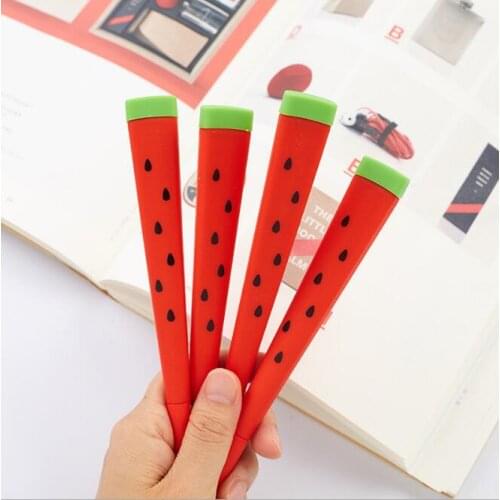 48pcs/lot 0.38mm black ink creative stationery watermelon gel pen unisex pen office school party promotion gift Roller ball pens