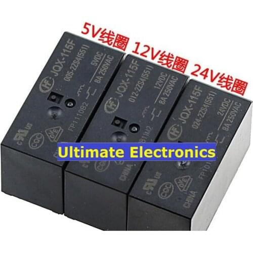 5pcs HF115F-JQX-115F-005-2ZS4 HF115F-JQX-115F-012-2ZS4 HF115F-JQX-115F-024-2ZS4 2 sets of conversion 8A relay 8 feet