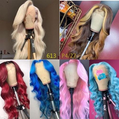 613 Lace Frontal Wig P4/27 4/30 Highlight Wig Human Hair Body Wave Lace Front Wig Brazilian Colored Human Hair Wigs Remy Tahikie