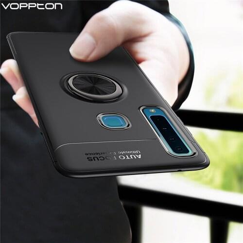 For Samsung Galaxy A9 2018 Case Car Magnetic Ring Holder Soft TPU Silicone Back Cover For Galaxy A9 2018 SM A920 Case Funda