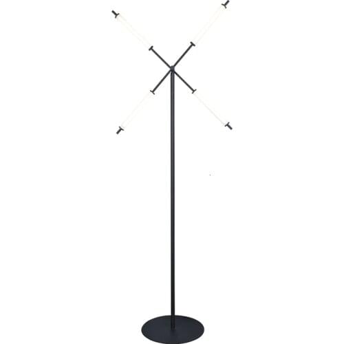 Zhongshan Hotel Home Live Room Modern Indoor Black Copper Led Floor Standing Light Chandelier Floor Lamp lambader