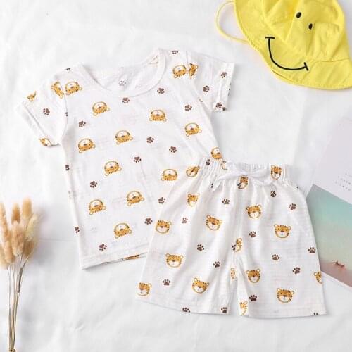 2021 Cartoon Print Kids Set Summer Girls Outfits Baby Clothing 2 Piece Set Big Girls Short Sleeve+shorts