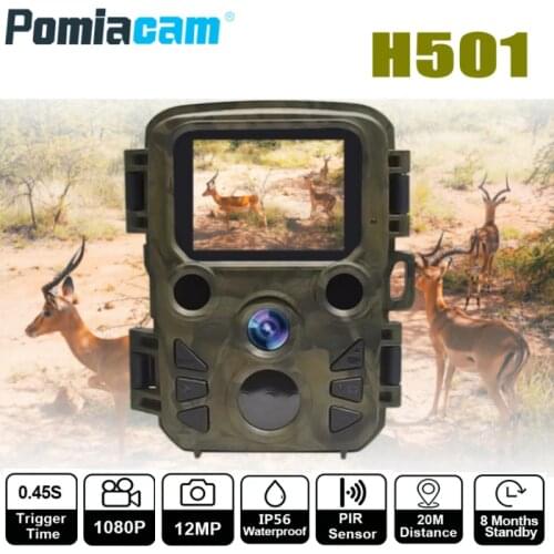 H501 12MP 1080P Mini Trail Photo Trap Hunting Camera Hunting Game Camera Outdoor Wildlife Scouting Camera with PIR Sensor
