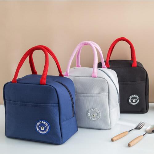 Functional Portable Pattern Cooler bag Lunch Box Insulated Canvas Lunch Bag Thermal Food Picnic Lunch Bags For Women Kids