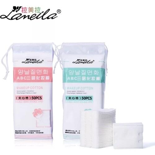 IGRG 50Pcs/Bag Korean Skincare Facial Organic Cotton Pads Facial Remover Cosmetic Tissue Makeup Nail Supplies and Tools For Face
