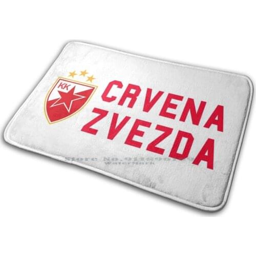 Crvena Zvezda Basketball Merchandise Mat Rug Carpet Anti-Slip Bedroom Entrance Door Mat Crvena Zvezda Belgrade Serbia Red Star