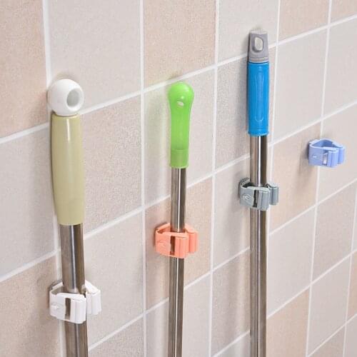 No Punching Impreco Mop Toilet Mop Hook Bathroom Stick Strong Broom Hanger Clip Bathroom Organizer Bathroom Accessories Shelve