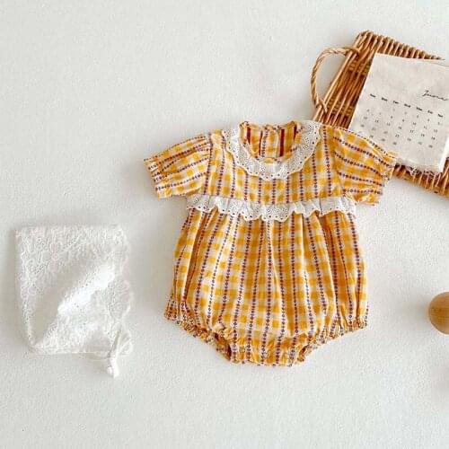 Summer Baby Girl Clothes Newborn Baby Girl Cute Clothes Princess Bodysuit Toddler Girls Fashion Floral Lace Jumpsuit Clothing