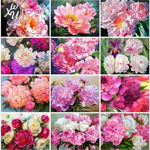 Full Drill Mosaic Art Flower Diamond Painting Kits for Adults Cross Stitch Kits Round Square Rhinestones Handmade Gift for Decor