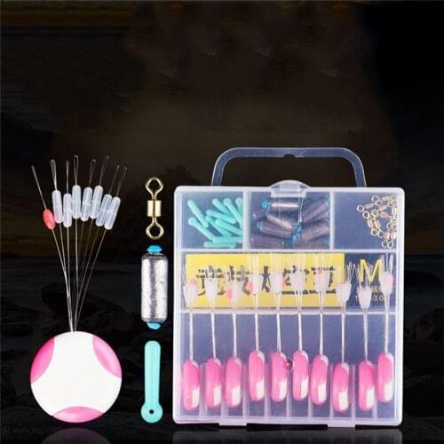 10pcs / set Silicone or Super Tight Fishing Space Beans Swivels Clip Connectors Fish Float Stopper Beans Kit