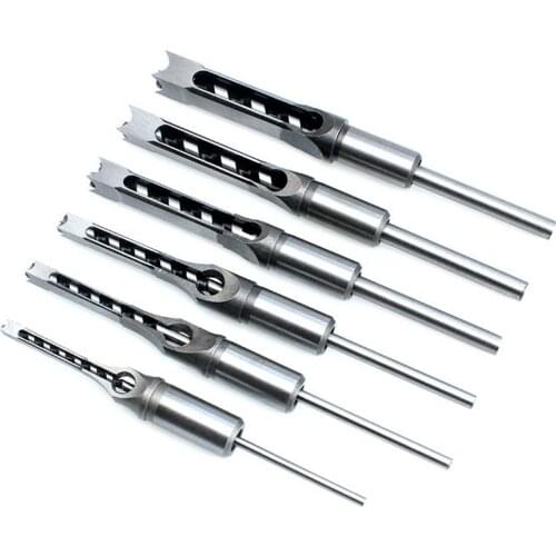 HSS Twist Drill Bits Woodworking Drill Tools Kit Set Square Auger Mortising Chisel Drill Set Square Hole Extended Saw 6.0mm~16mm