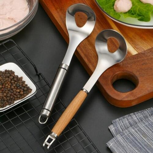 New Meatball Maker Spoon Stainless Steel Wooden Handle Non-Stick Meatball Squeezer Meat Baller Spoon Kitchen Gadget Meat Tools