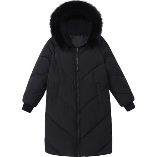 2019 New Oversized Coats Thick Winter Jacket Women Hooded Fur Collar Down Cotton Coat Long Jacket Female Parkas Mujer Maxi Coats