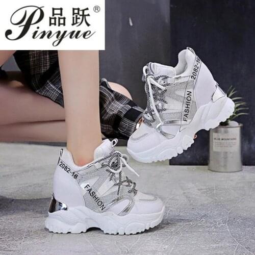 Autumn Chunky Sneakers Breathable Women Height Increasing High Platform Shoes 10cm Thick Sole Sneakers Woman Deportivas Mujer
