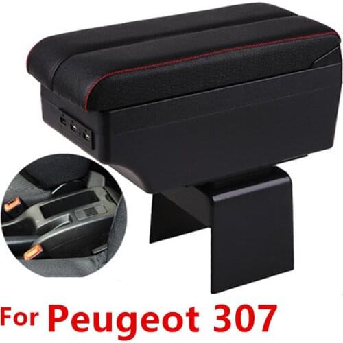 For Peugeot 307 armrest box central Store content box car-styling decoration accessory