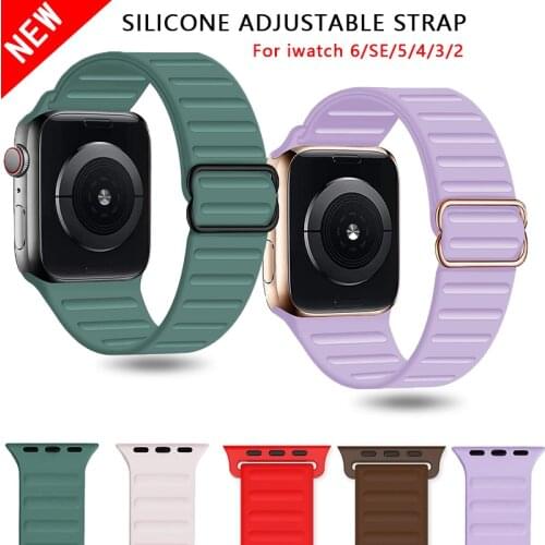 Hairband for Apple Watch strap 44 mm 40mm 38 mm 42 mm adjustable elastic silicone grounding ring bracelet iwatch 3 4 5 6 SE