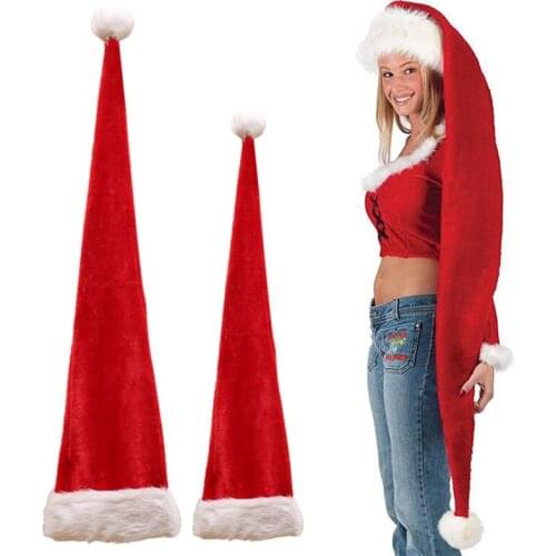 Adult Children Long Christmas Hat for Plush Santa Claus Cap New Year Christmas Party Decoration AX-2011