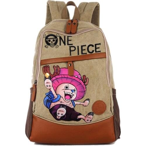 Anime One Piece Cosplay Chopper Canvas shoulder bag female Japanese and Korean college wind travel backpack student bag graffiti