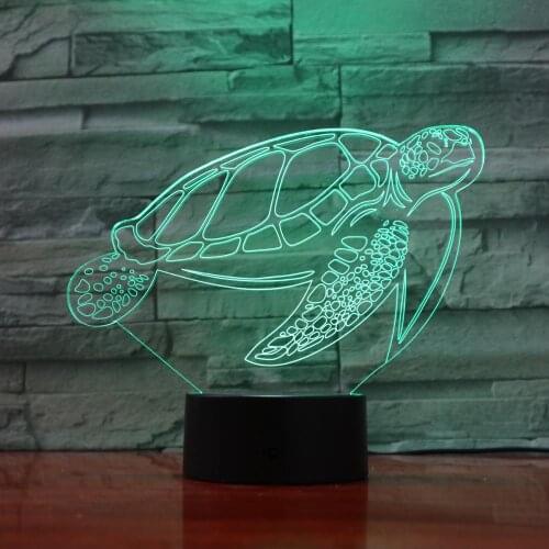 3D Lamp LED Sea Turtles Animal Touch Light Colorful Lamp Birthday Party Decor Figurines Table Lamp For Kids Toys Gift