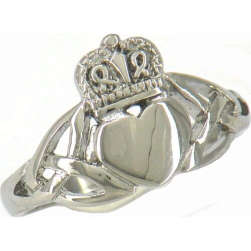 FANSSTEEL Stainless Steel Jewelry Infinity Love Heart Princess Crown Claddagh Friendship Ring FSR11W27