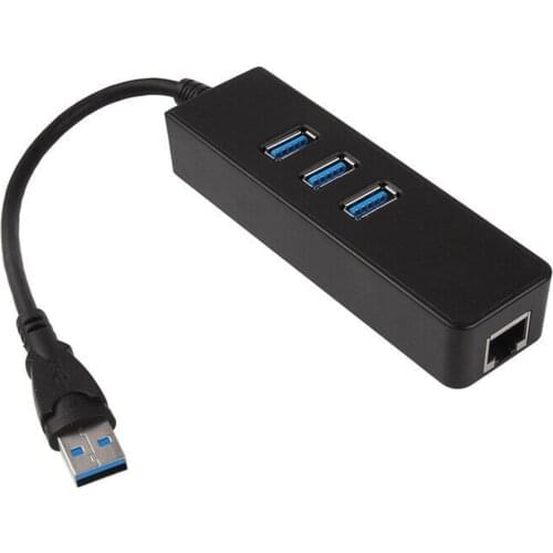 RUISUI 3 Ports USB 3.0 to RJ45 Network Adapter USB HUB 10/100/1000 Mbps Gigabit Ethernet Network Card for Computer Notebook Mac