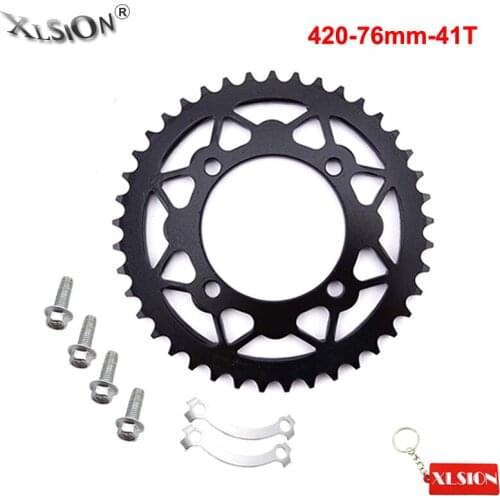XLSION Motorcycle Chain 420 76mm 41T Rear Sprocket And Bolts Motocross For 110 125 140 150cc SDG Stomp YCF Thumpstar Pit Bike