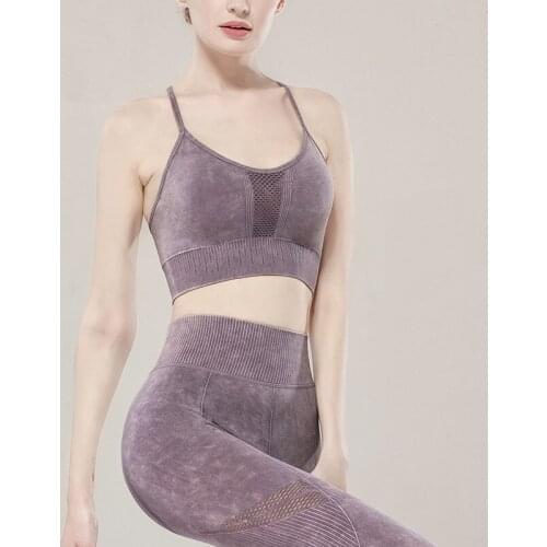 Woman Sportwear Yoga Set Seamless Gym Set Crop Top Bra Pad Elastic High Waist Yoga Pant Yoga Outfit Fitness Set Gym Clothing