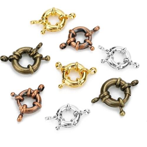 10pcs Metal Sailor Clasp Connector Fit Charm Bracelets End Round Claw Spring Clasps For Necklace DIY Jewelry Making Supplies