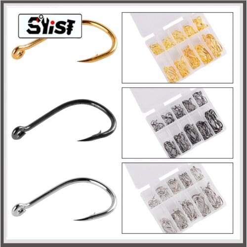 100Pcs 3#-12# Fishing Hooks Set Carbon Steel Single Circle Fishing Hook Fly Fishing Jip Barbed Carp Hooks Sea Tackle Accessories