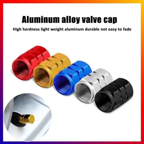 4PCS Aluminum Alloy Car Tire Valve Caps Hex Tyre Valve Stem Cover Air Dust Caps Tire Valve Truck Bike Wheel Rim Valve Stem Caps